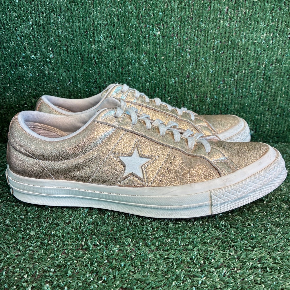 Converse One Star Metallic Leather Low Top Sneaker Rose Gold Womens 9.5 Mens 7.5